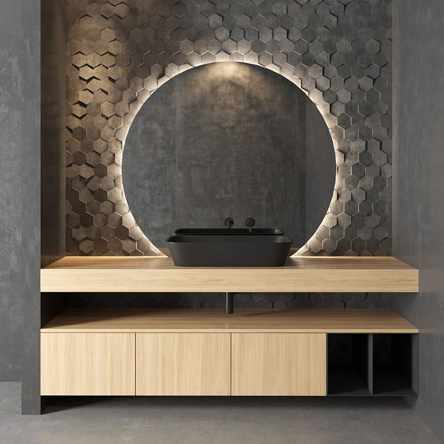 Cerasa NEROLAB Wood veneer vanity unit